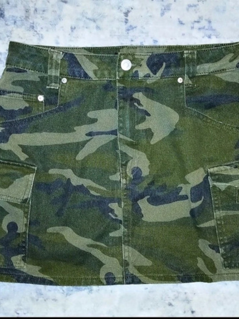 Numero Camo Mini Skirt Green & Black Waist 30